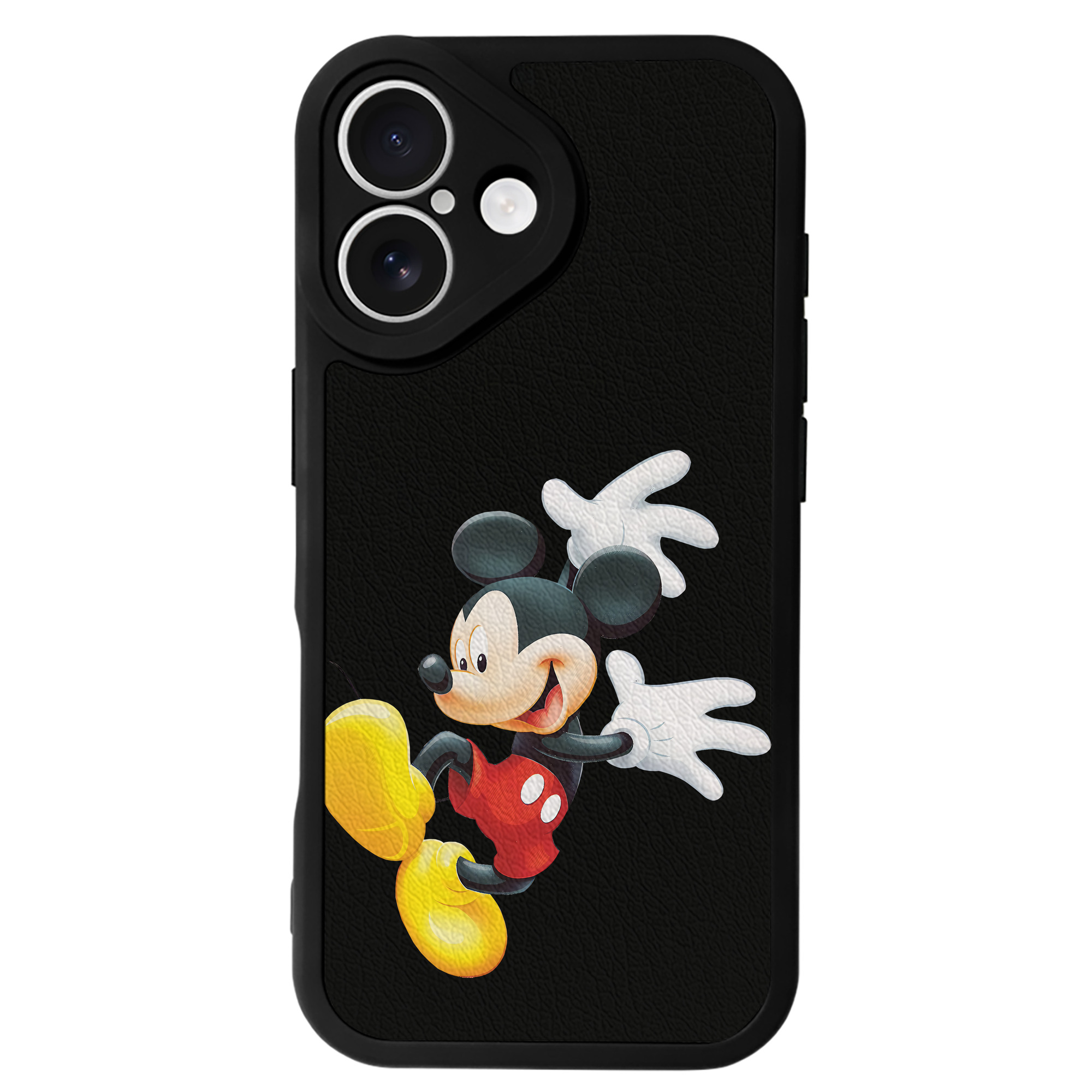 （画像用） ミッキーマウス Mickey Mouse 【iPhone 16シリーズ対応】シリコンスマホケース（レザー調） 材質：シリコン